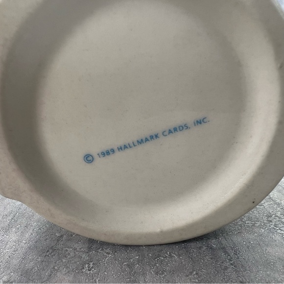 1989 Hallmark Cards Inc. Ceramic Vase White Blue Vintage - Picture 6 of 7